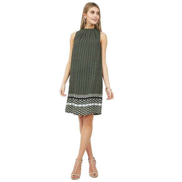 H&M Dresses & Skirts - H&M Green Pleated Tie Back Straight Dress 8 NWOT